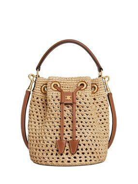 New Celine Teen Clara Raffia Bucket Bag